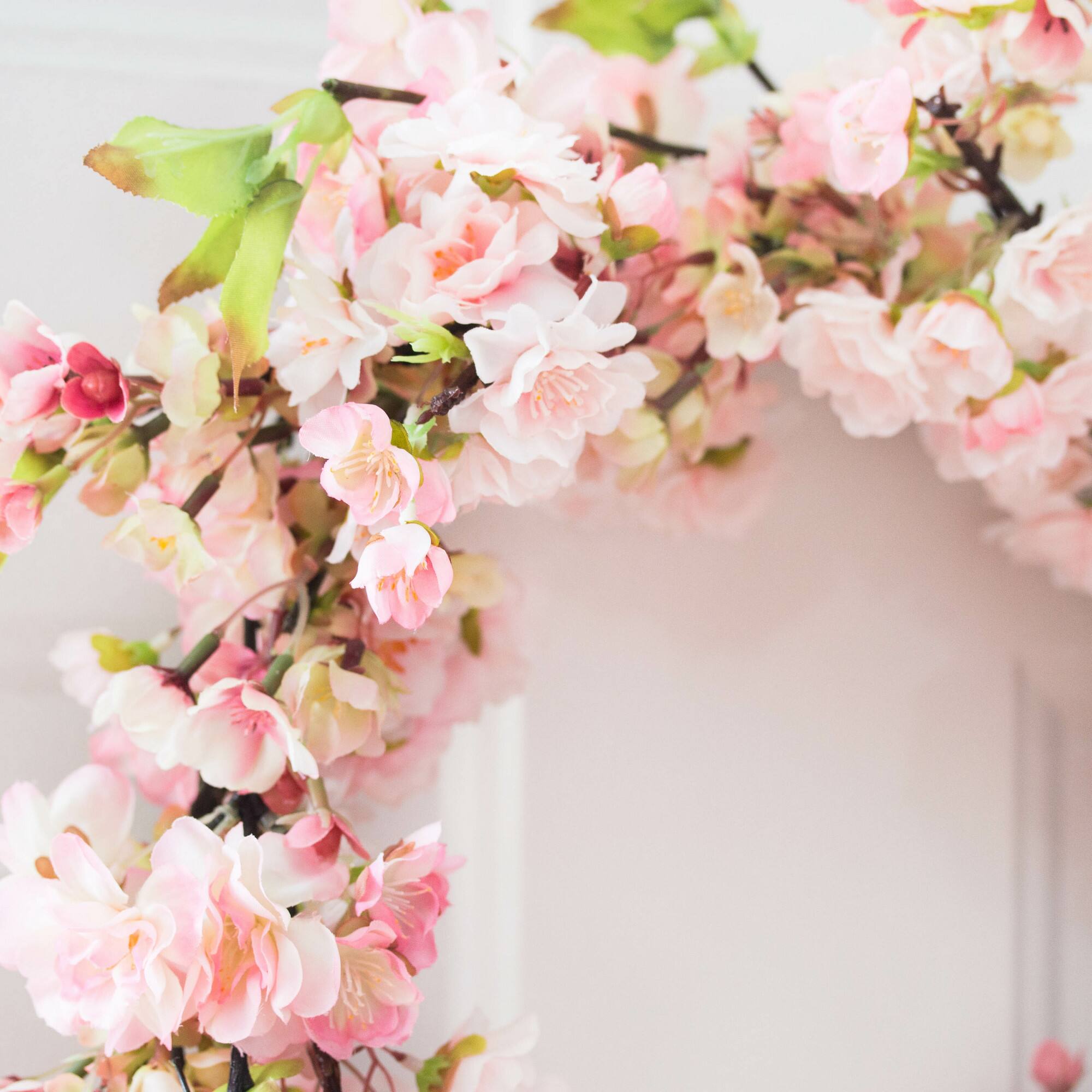 24" Pink Cherry Blossom Wreath